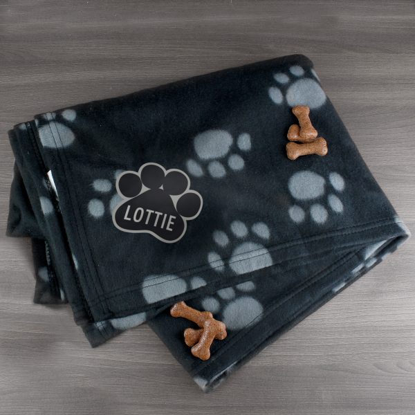 Personalised Dog Paw Print Fleece Blanket - Image 2