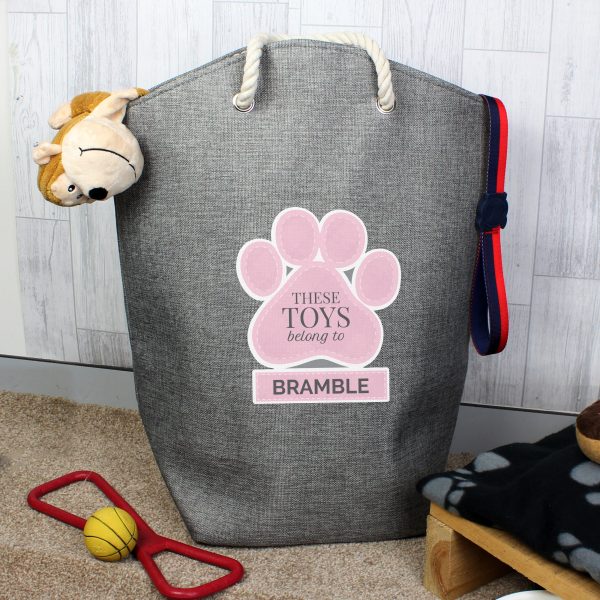 Personalised Pink Paw Print Storage Bag - Image 3